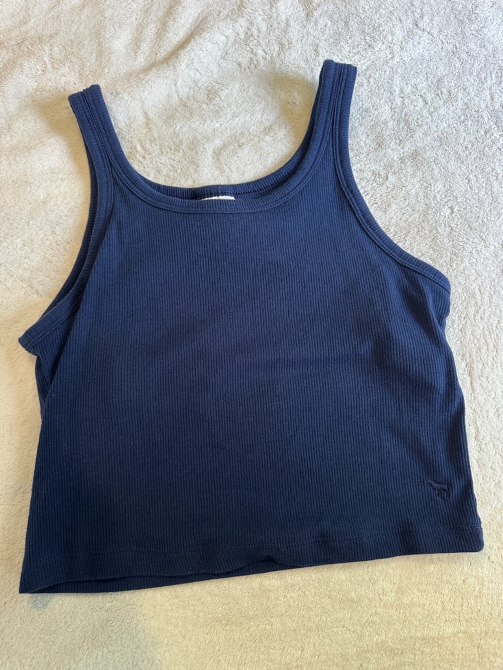 Pink Victoria secret - built in bra crop  Tank Top in Navy size small